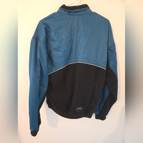 Vintage Nike Fit Jacket Mens Size Medium Black Blue F.I.T. Swoosh 90s Mid weight - Picture 2 of 7